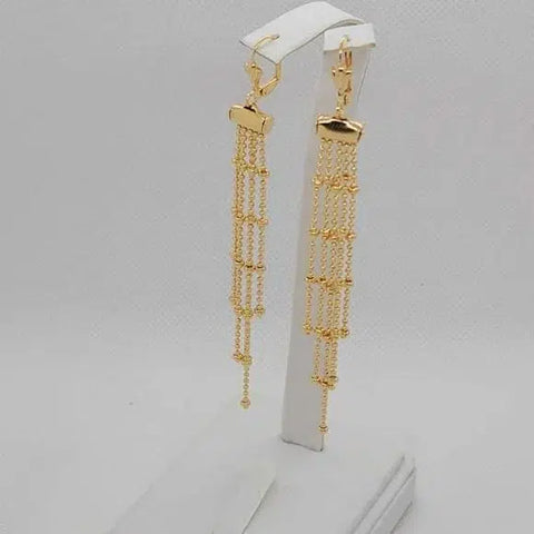 Brand New Brazilian 18k Gold Filled Beaded Dangle Earrings