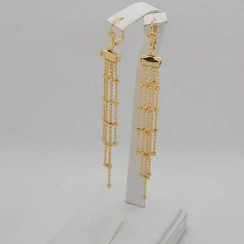 Brand New Brazilian 18k Gold Filled Beaded Dangle Earrings