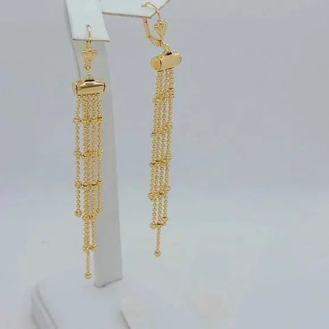 Brand New Brazilian 18k Gold Filled Beaded Dangle Earrings