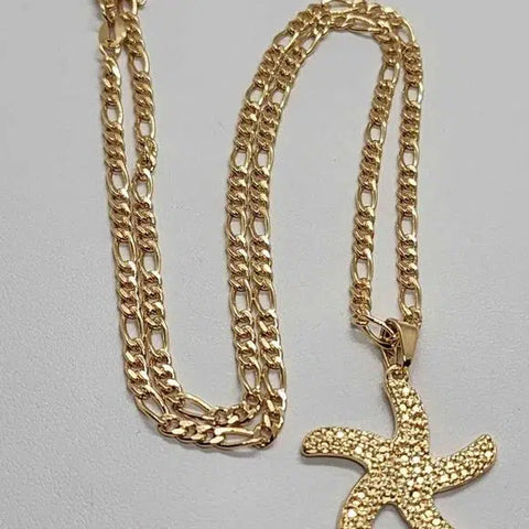 Brand New  Brazilian 18k Gold Filled Starfish Necklace