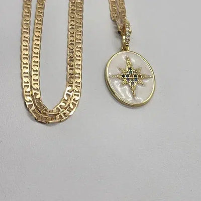 Brand New  Brazilian 18k Gold Filled Necklace w/ Brass star pendent