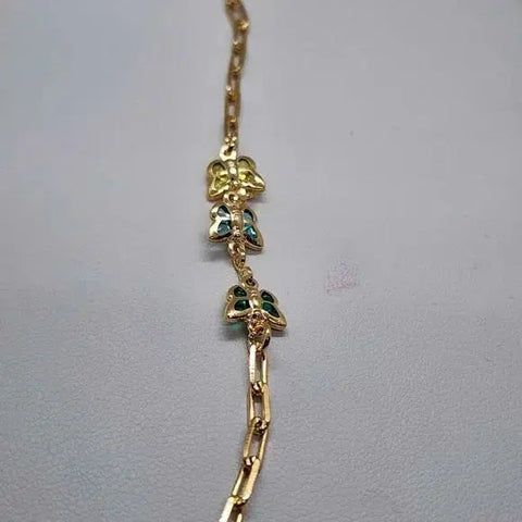 Brand New  Brazilian 18k Gold Filled Multi Butterflies Necklace