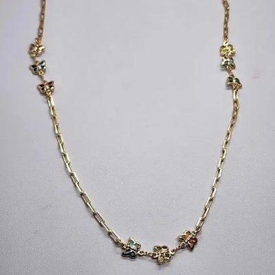 Brand New  Brazilian 18k Gold Filled Multi Butterflies Necklace