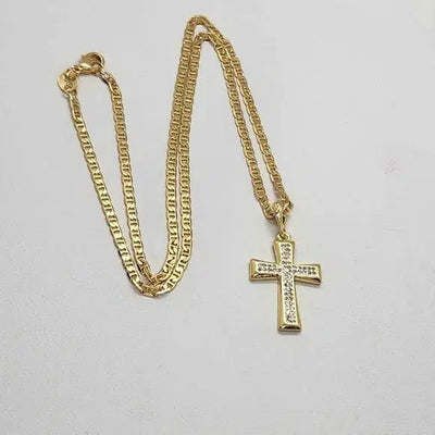 Brand New  Brazilian 18k Gold Filled Cross Necklace