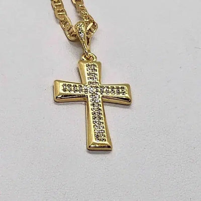 Brand New  Brazilian 18k Gold Filled Cross Necklace