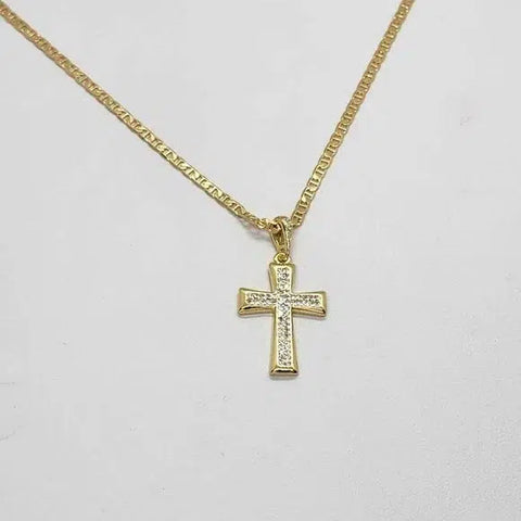 Brand New  Brazilian 18k Gold Filled Cross Necklace