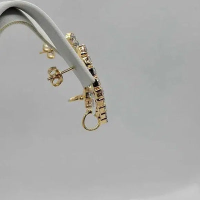 Brand New Brazilian 18k Gold Filled Ear Cuff Earrings With Cubic Zirconia Stones