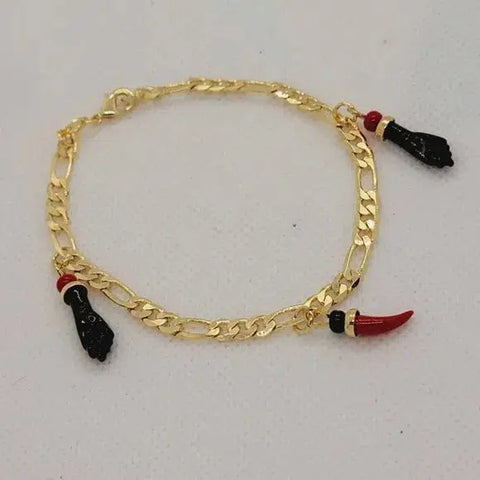 Brand New Brazilian 18k Gold Filled Figa Hand and Pepper Bracelet