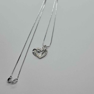 Brand Ne w Sterling Silver 925 Double Heart Necklace