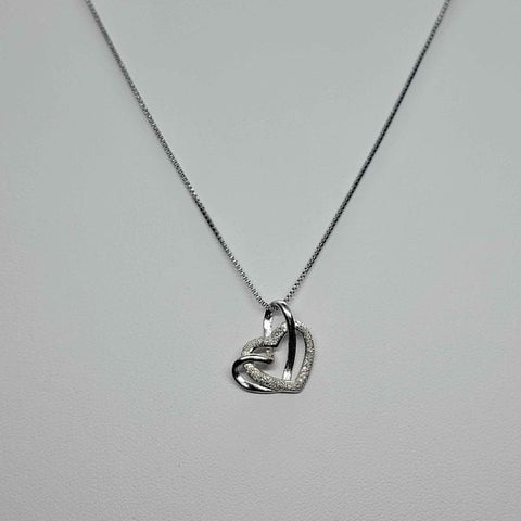 Brand Ne w Sterling Silver 925 Double Heart Necklace