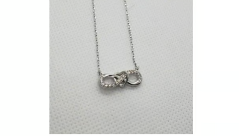 Brand New Sterling Silver 925 Infinite & Heart Necklace