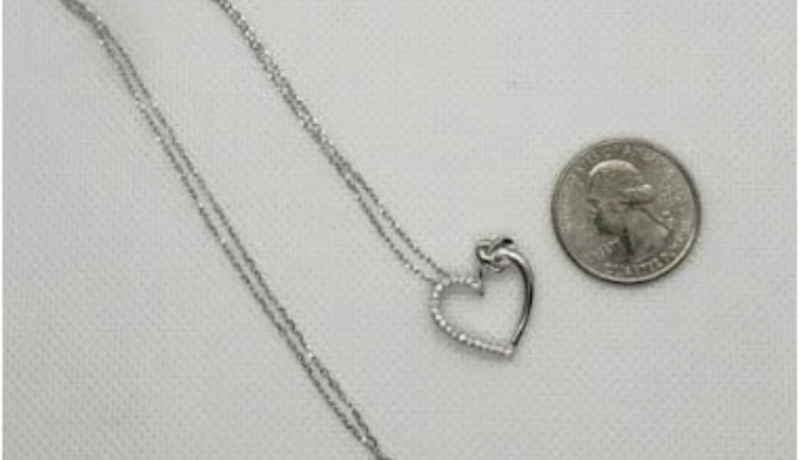 Brand New Sterling Silver 925 Heart w/ Cz stones Necklace