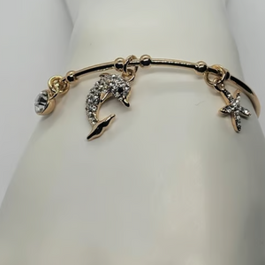 18K Gold-Plated Charm Bracelet – 3 Unique Charms