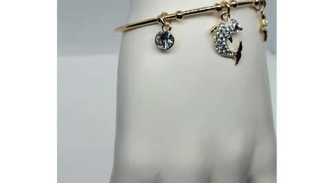 18K Gold-Plated Charm Bracelet – 3 Unique Charms