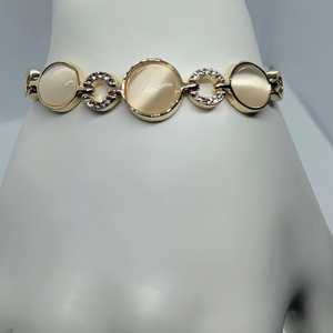 Brand New 18K Gold-Plated White Opal Bracelet | Elegant Design