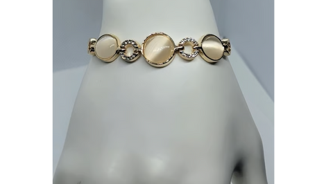 Brand New 18K Gold-Plated White Opal Bracelet | Elegant Design
