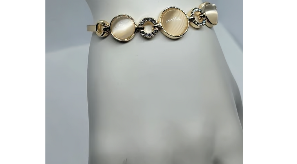 Brand New 18K Gold-Plated White Opal Bracelet | Elegant Design