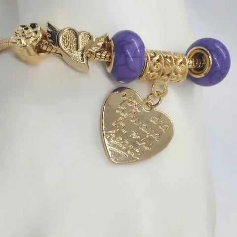 Brand New Brazilian 18k Gold Filled Heart Bracelet