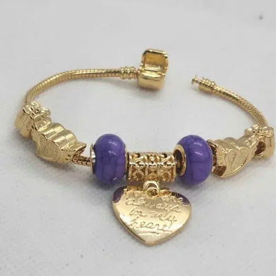 Brand New Brazilian 18k Gold Filled Heart Bracelet