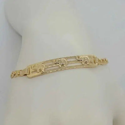 Brand New Brazilian 18k Gold Filled 3 Elephants Bracelet