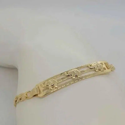 Brand New Brazilian 18k Gold Filled 3 Elephants Bracelet