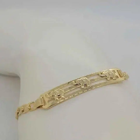 Brand New Brazilian 18k Gold Filled 3 Elephants Bracelet