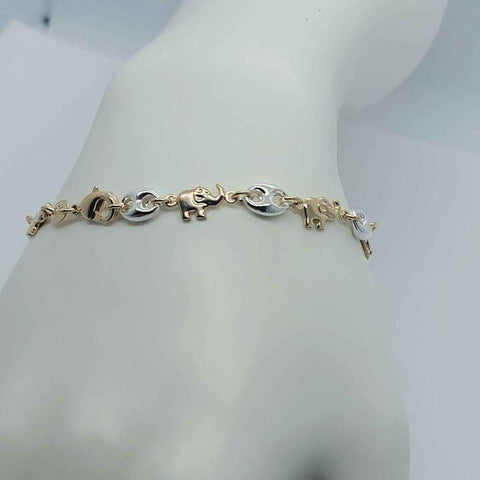 Brand New Brazilian 18k Gold Filled Elephants Bracelet