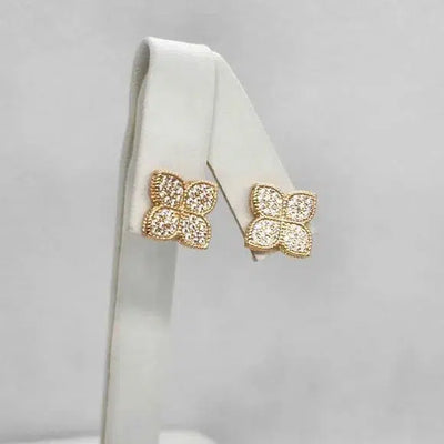 Brand New  Brazilian 18k Gold Filled flower Shape Earrings