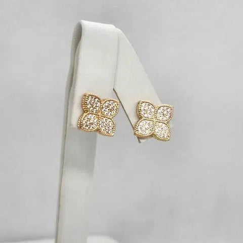 Brand New  Brazilian 18k Gold Filled flower Shape Earrings