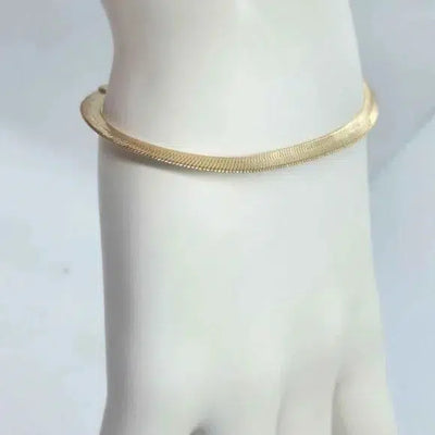 Brand New Brazilian 18k Gold Filled Herring Bone Bracelet