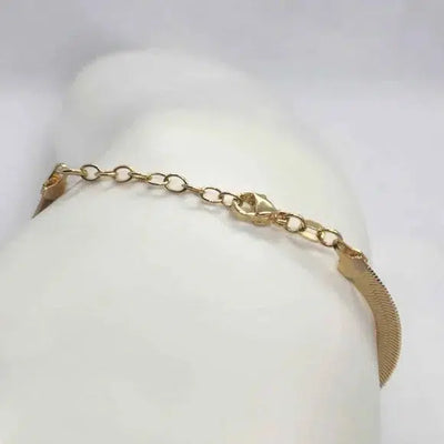 Brand New Brazilian 18k Gold Filled Herring Bone Bracelet