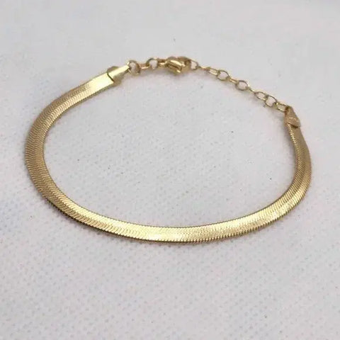 Brand New Brazilian 18k Gold Filled Herring Bone Bracelet