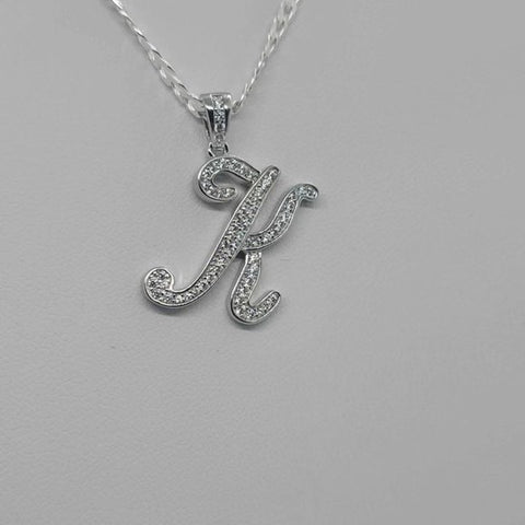 Brand New Sterling Silver 925 Letter K Necklace