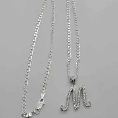 Brand New Sterling Silver 925 Letter M Necklace