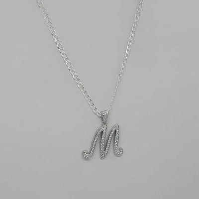 Brand New Sterling Silver 925 Letter M Necklace