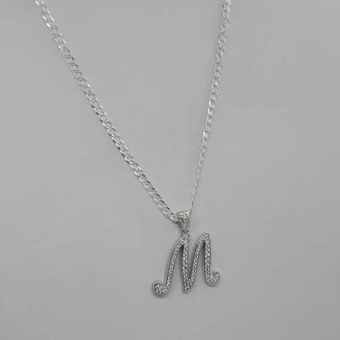 Brand New Sterling Silver 925 Letter M Necklace