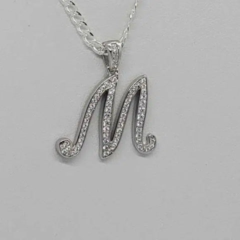 Brand New Sterling Silver 925 Letter M Necklace