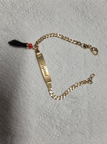 Brand New Brazilian 18k Gold Filled Azabache Bracelet