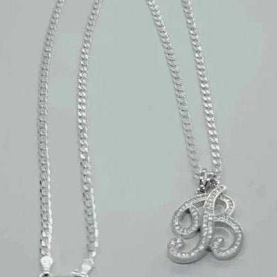 Brand New Sterling Silver 925 Letter B Necklace