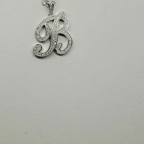 Brand New Sterling Silver 925 Letter B Necklace