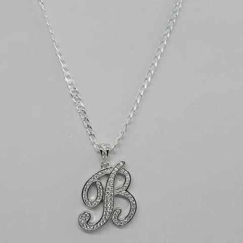 Brand New Sterling Silver 925 Letter B Necklace