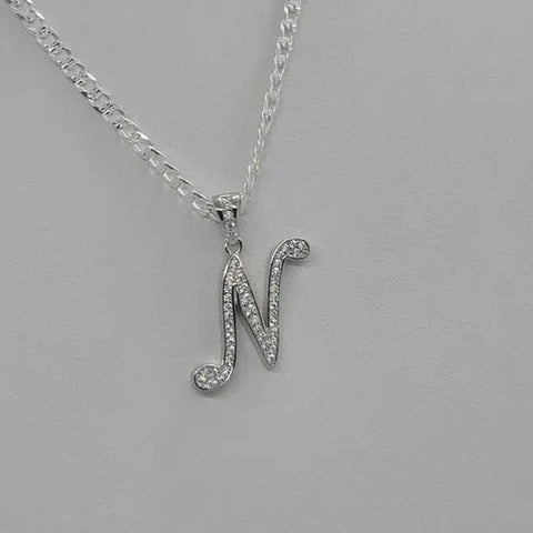 Brand New Sterling Silver 925 Letter N Necklace