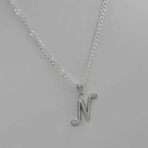 Brand New Sterling Silver 925 Letter N Necklace