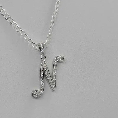 Brand New Sterling Silver 925 Letter N Necklace