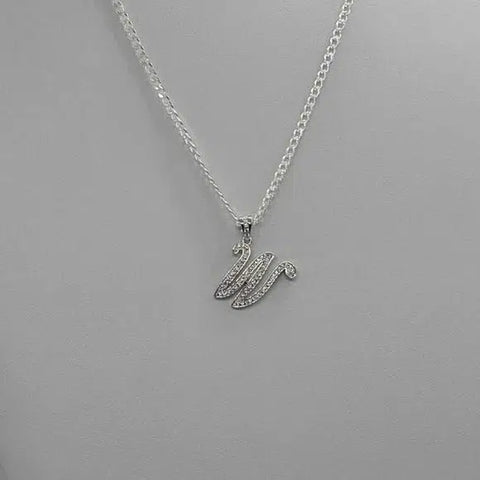 Brand New Sterling Silver 925 Letter W Necklace