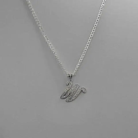 Brand New Sterling Silver 925 Letter W Necklace