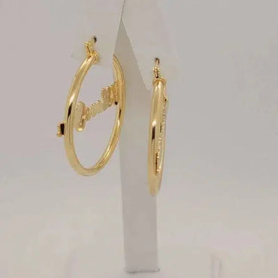 Brand New Brazilian 18k Gold Filled " I LOVE YOU" Earrings