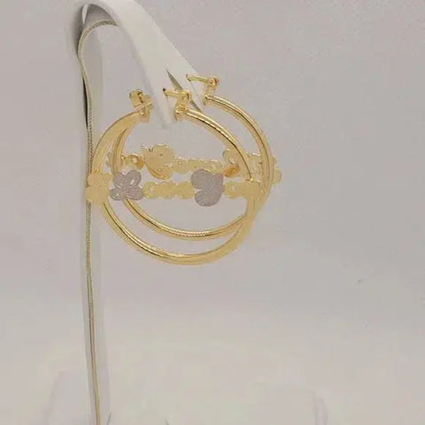 Brand New Brazilian 18k Gold Filled " I LOVE YOU" Earrings