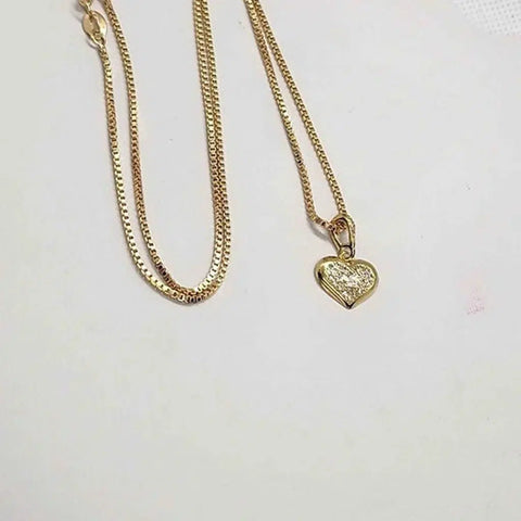 Brand New   Brazilian 18k Gold Filled HEART Necklace