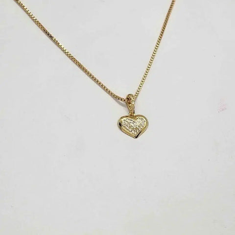 Brand New   Brazilian 18k Gold Filled HEART Necklace